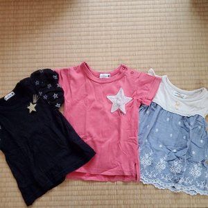 2 T-shirts and sleeveless tights total 3 pieces, 80cm, 197cm